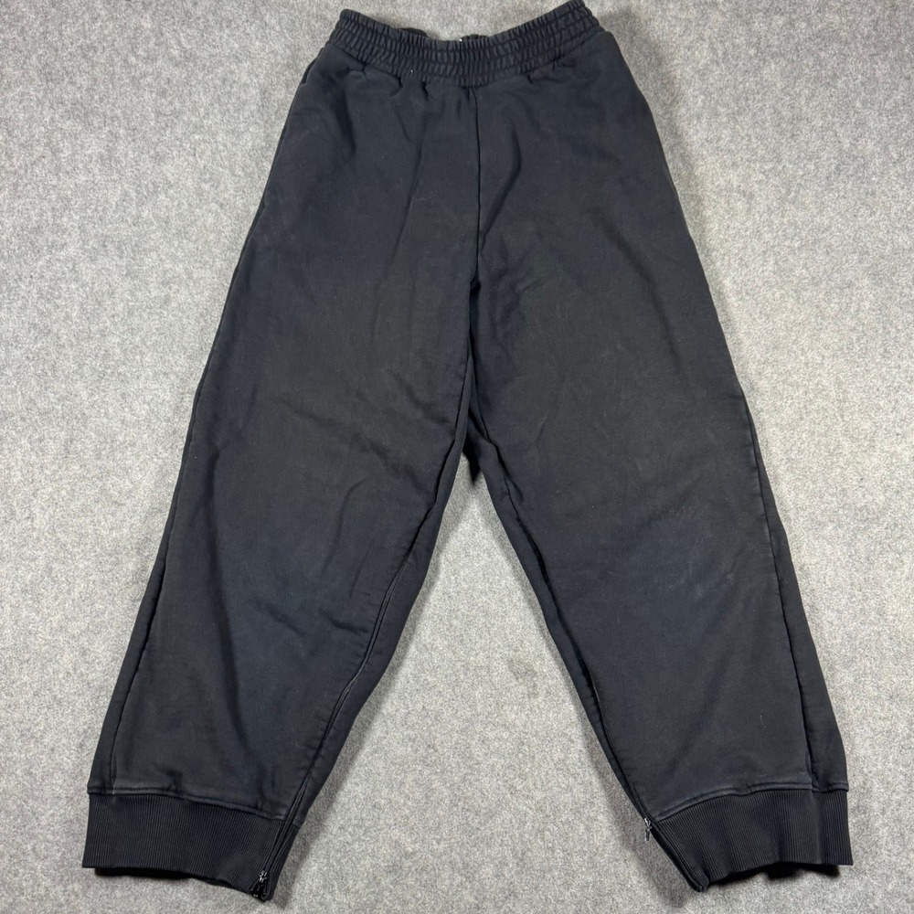 MM6 Maison Margiela Sweatpants Womens S Black S62KB0088 Italian Zip Cuff Joggers